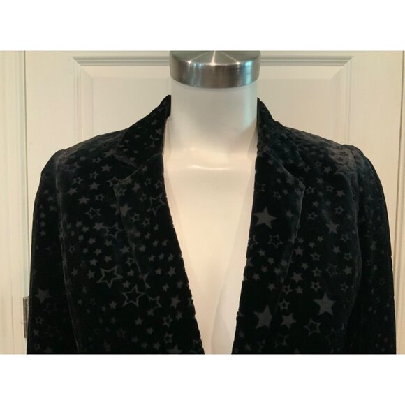 Marciano Black Velvet Star Blazer, Size 0 - Picture 2 of 9